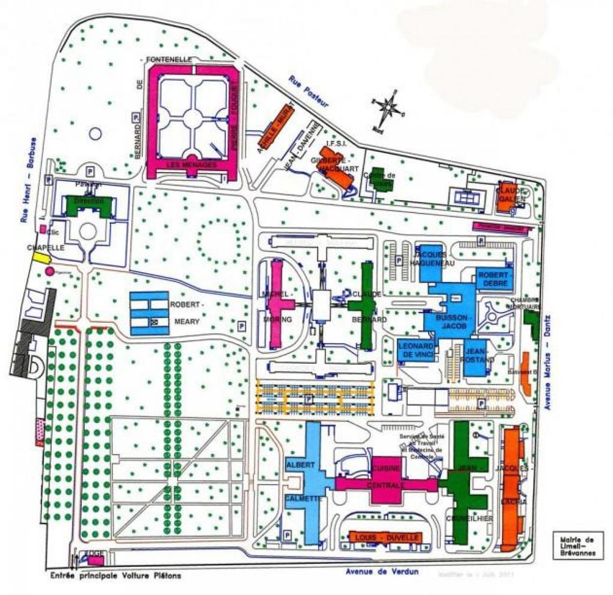 Карта на Emile-Roux болница
