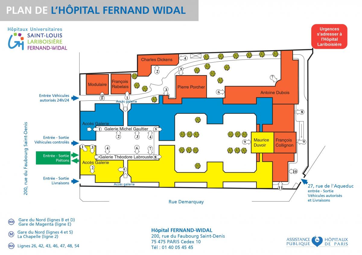 Карта на Fernand-Widal болница