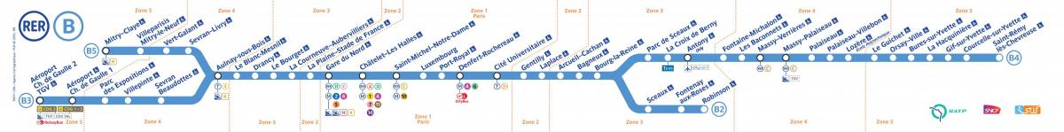 Карта на RER Б