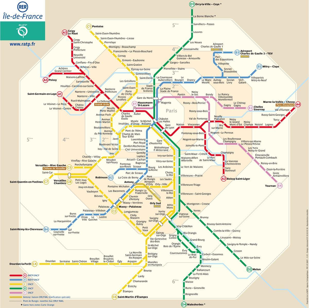 Карта на RER НА