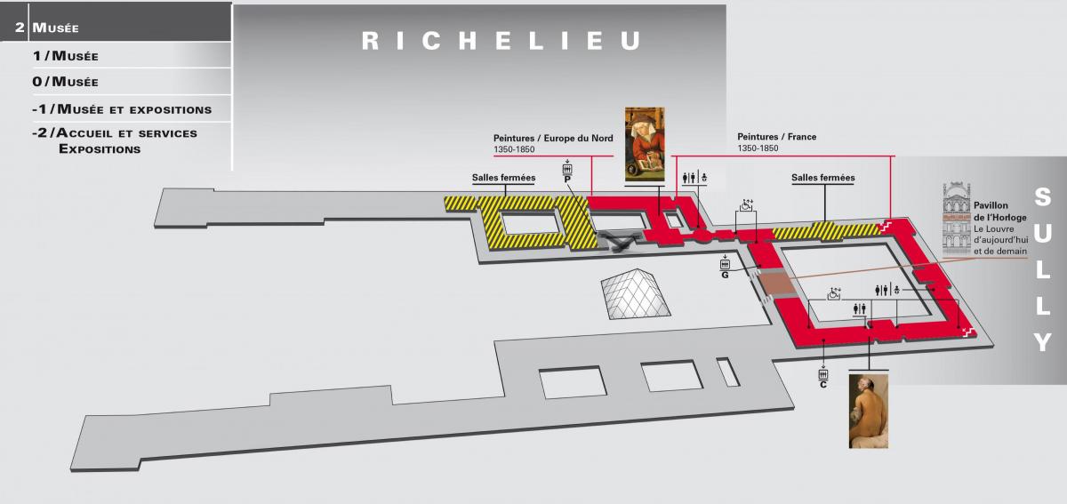 Карта на Музеј Лувр Ниво 2