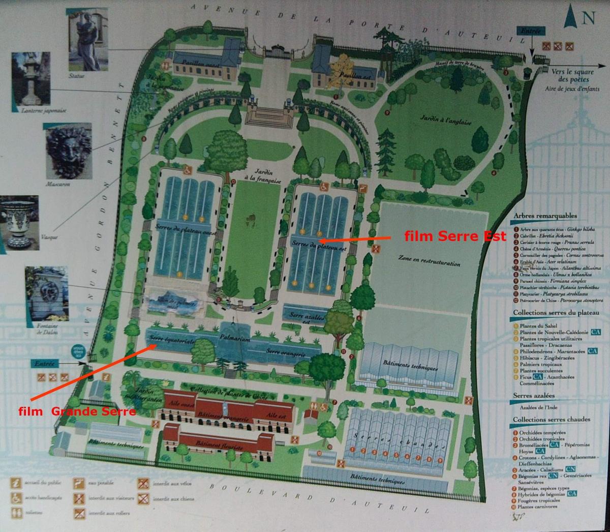 Карта на Jardin des Serres d'Auteuil