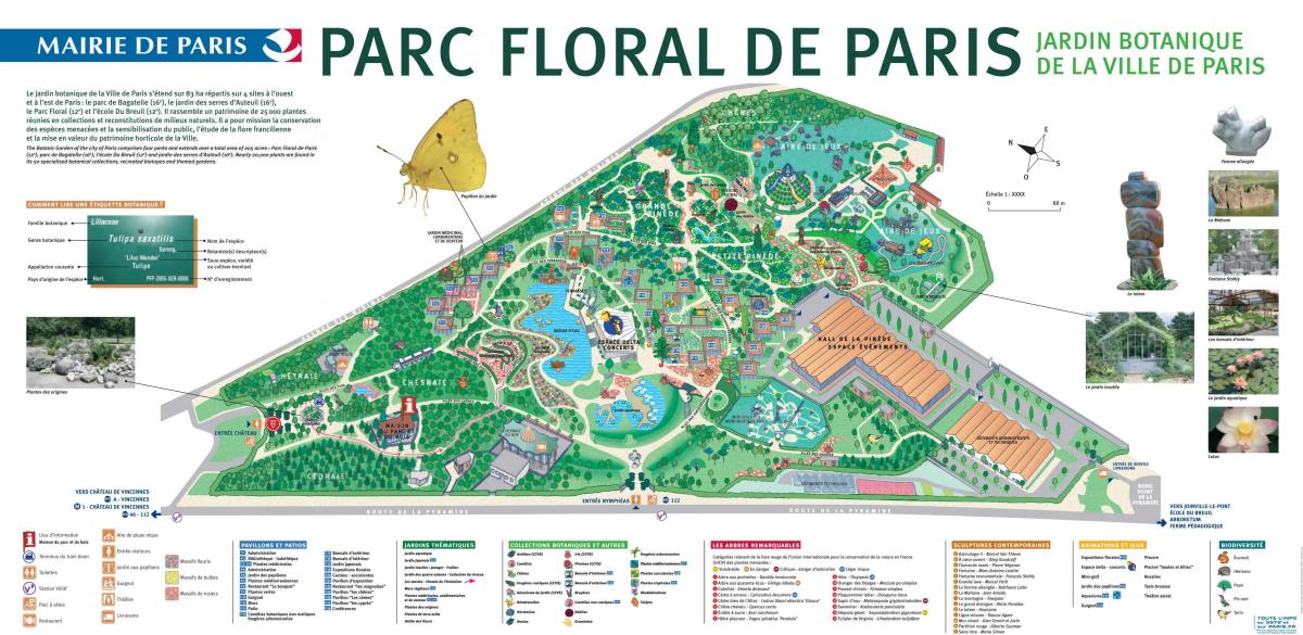 Карта на Parc флорални де Париз