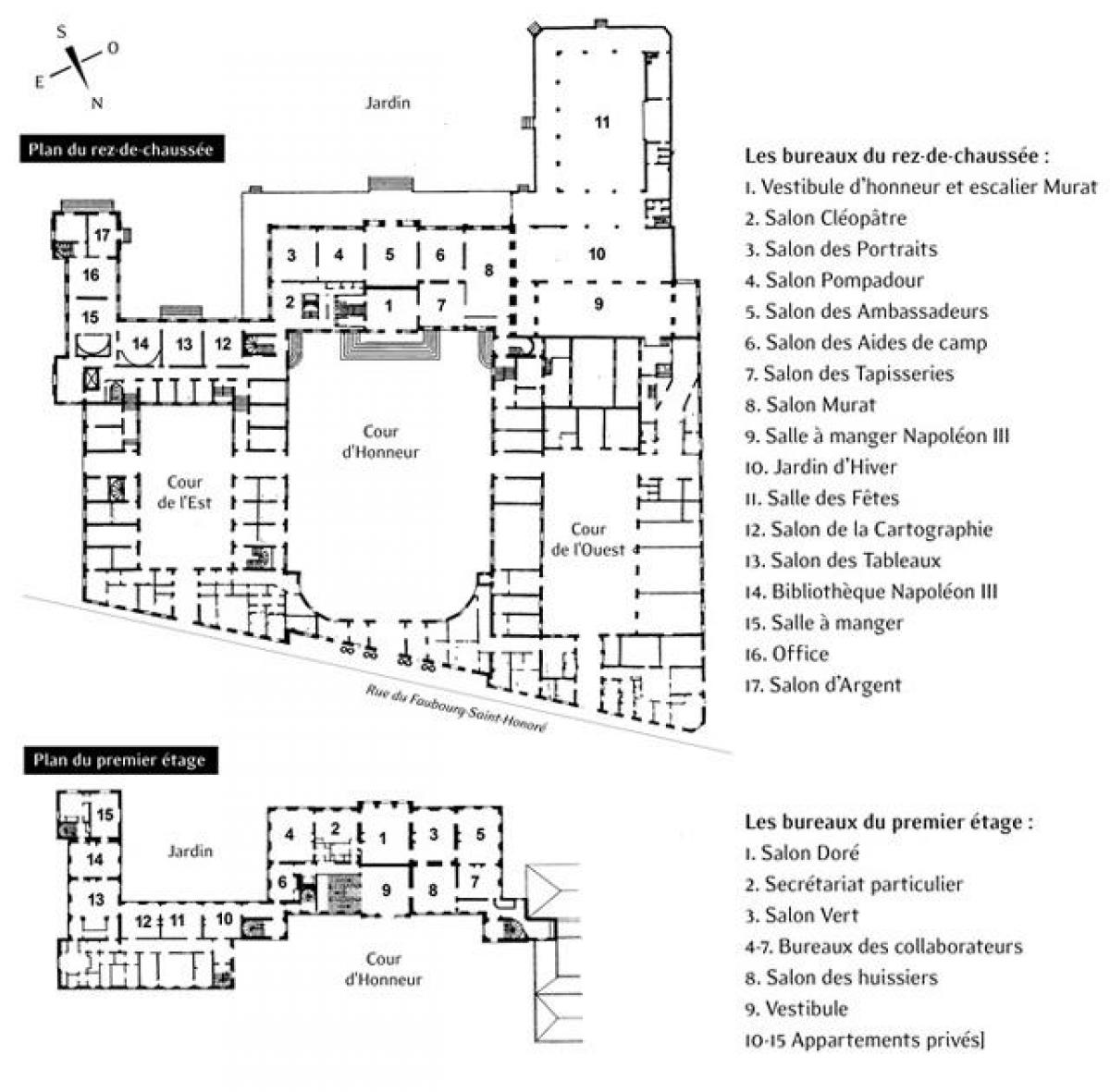 Карта на Élysée Палата