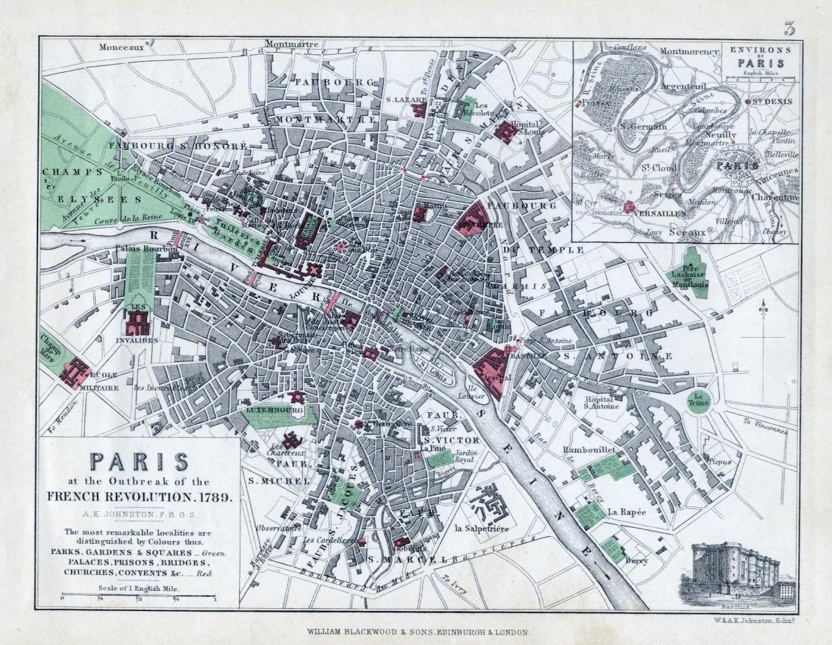 Карта на Париз 1789