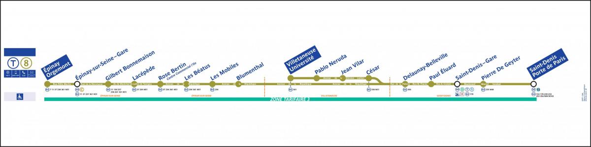 Карта на Париз Tramway T8