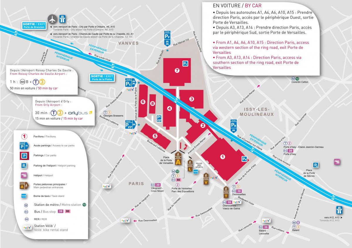 Карта на Париз експо Porte de Versailles