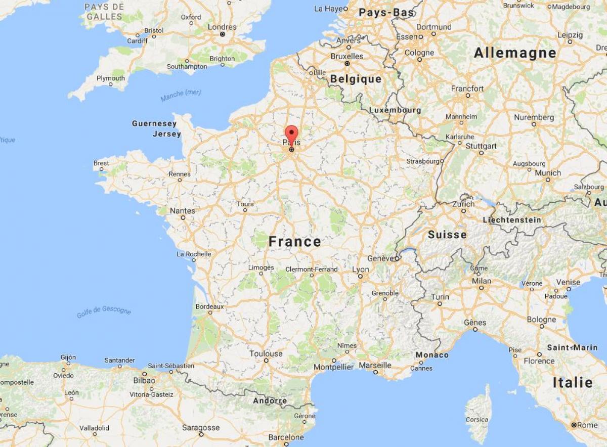 Карта на париз на Франција мапа