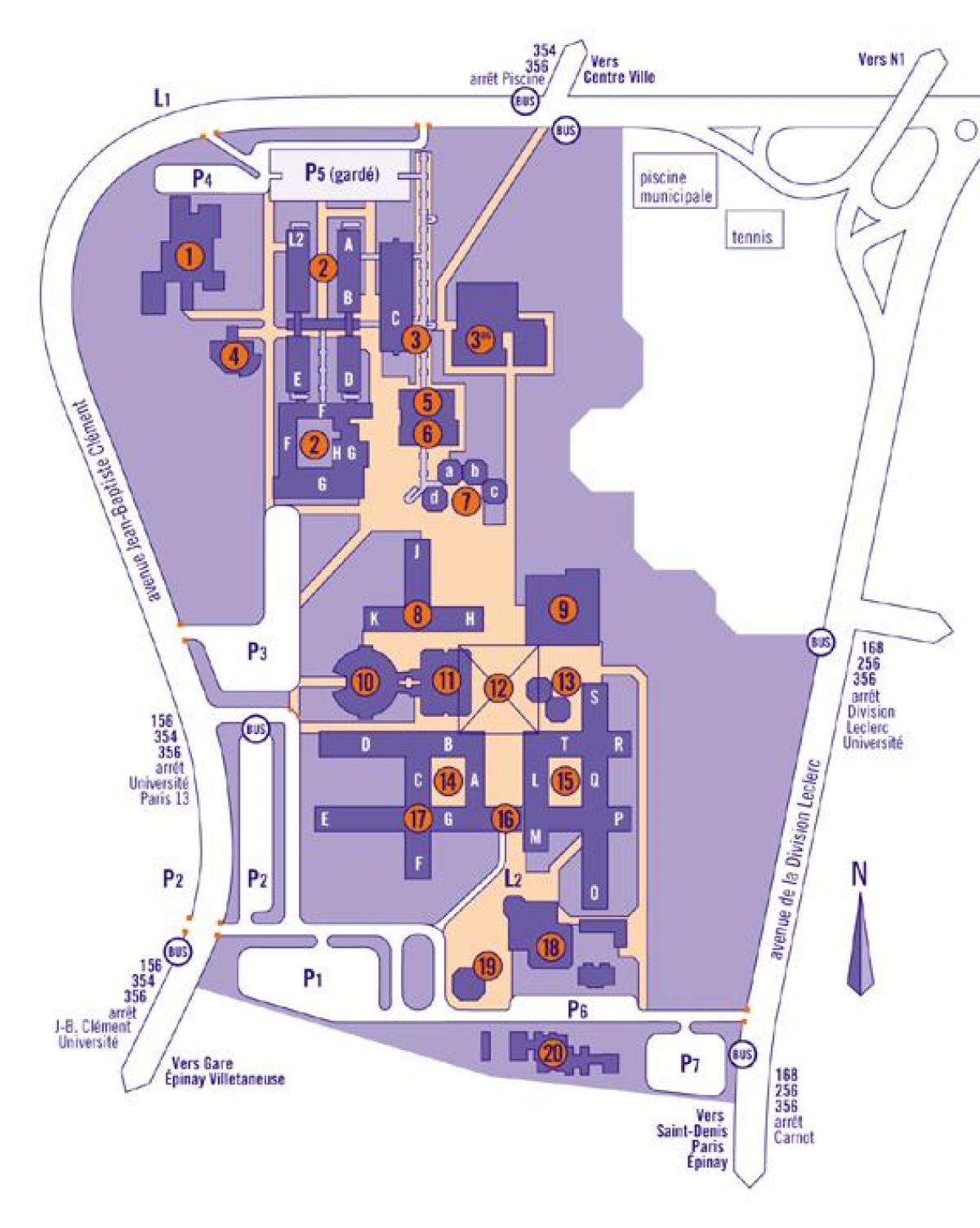 Карта на Универзитетот Париз 13