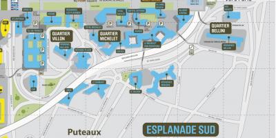 Карта на La Défense Јужна Esplanade