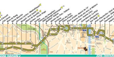Карта на автобус во Париз линија 57