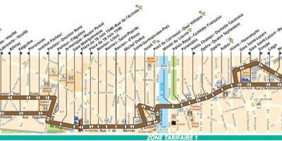 Карта на автобус во Париз линија 95