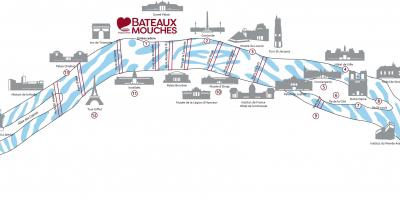 Карта на Париз летаат чамци