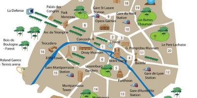 Карта на Париз туристички