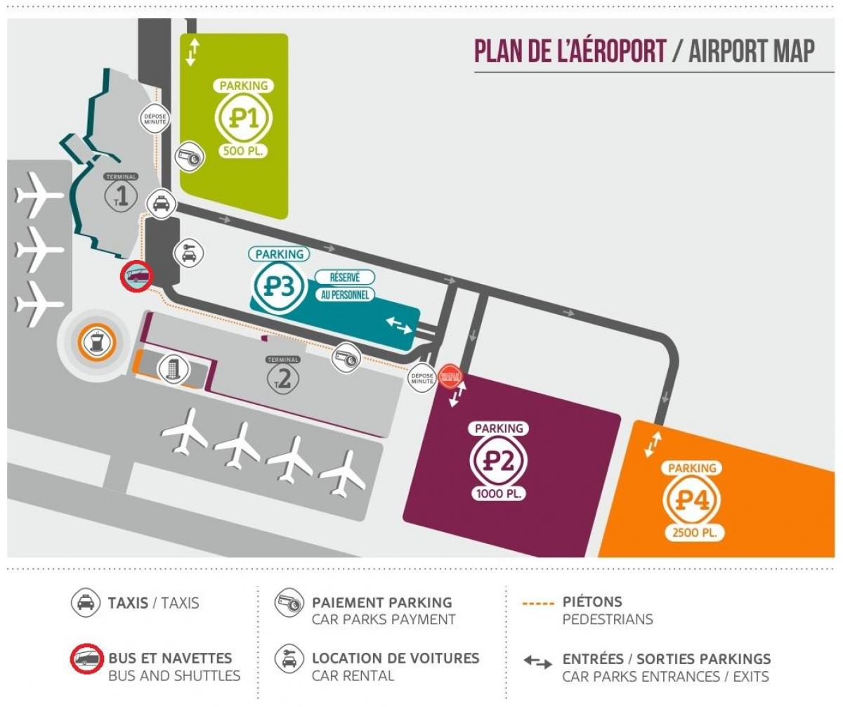 Карта на Beauvais аеродром паркинг
