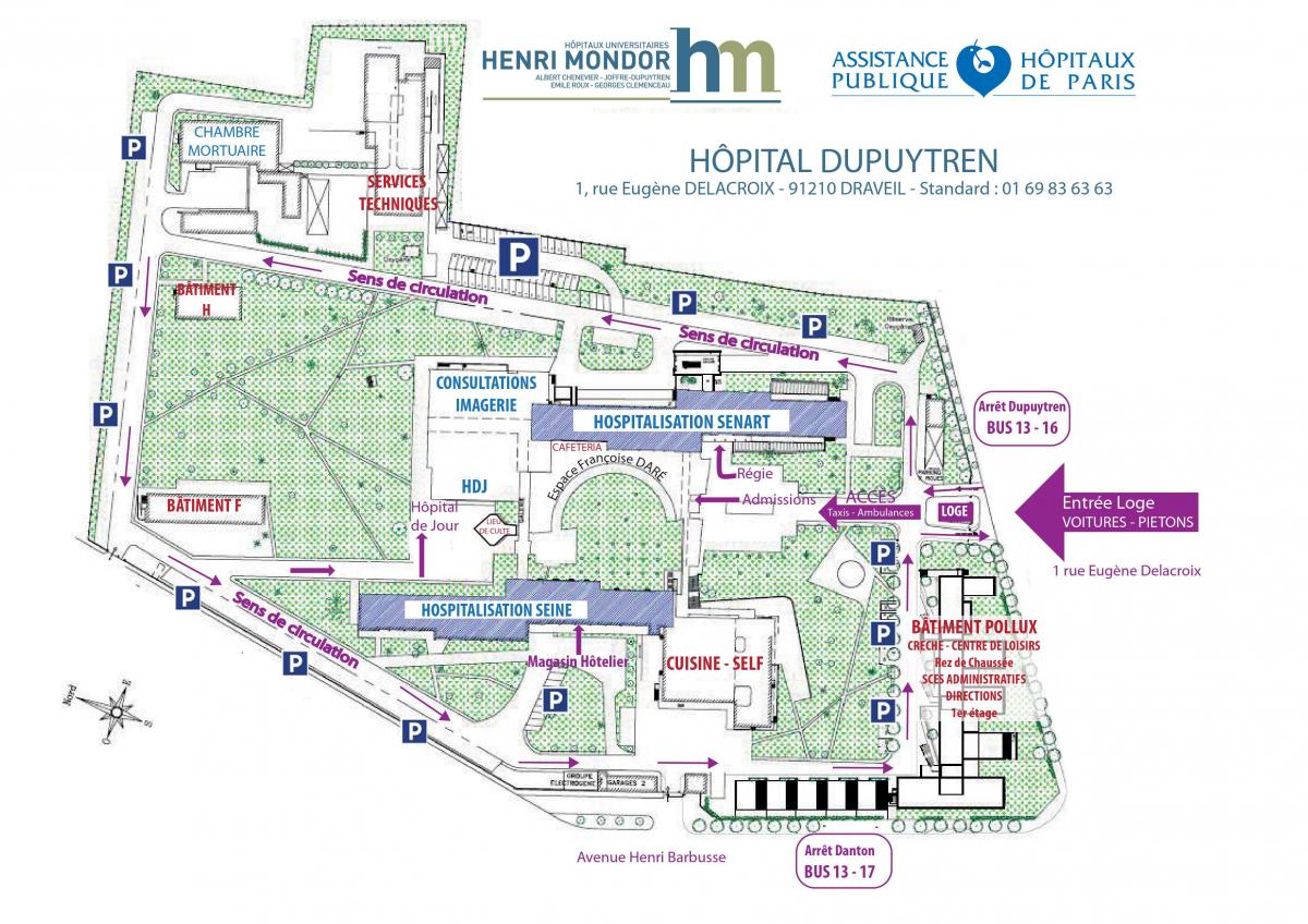 Карта на Joffre-Dupuytren болница