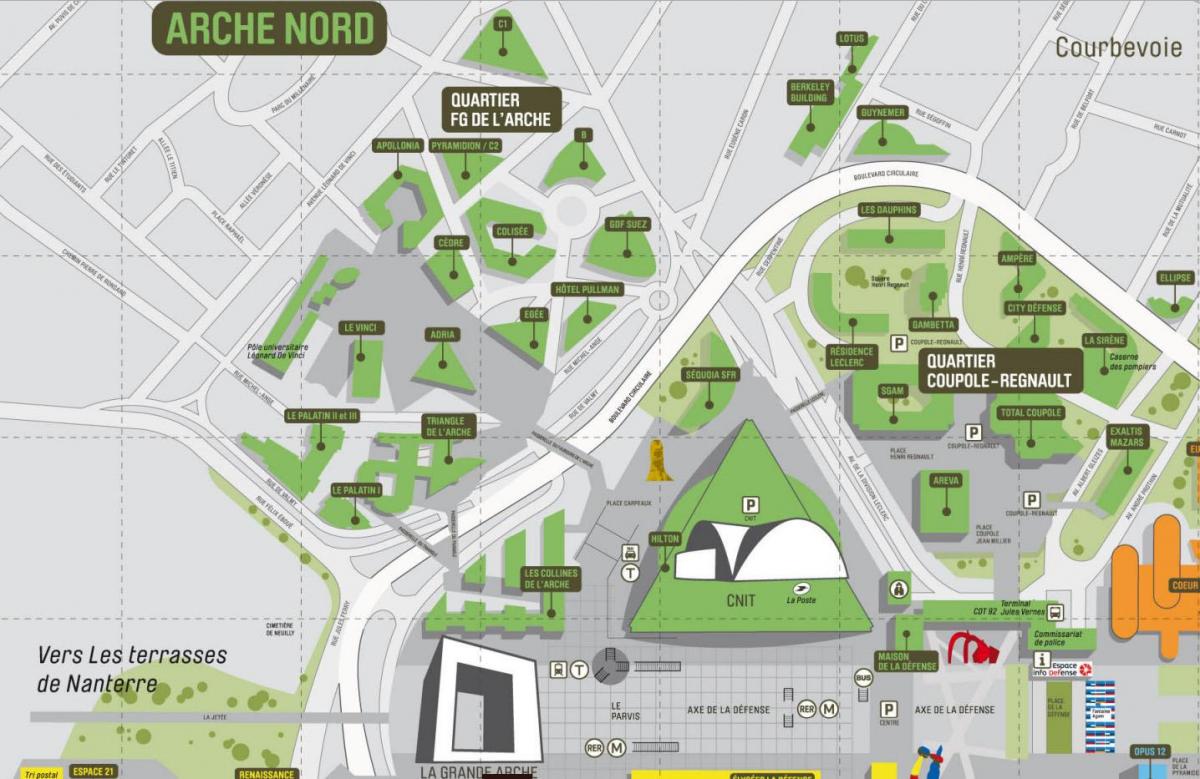 Карта на La Défense Северна Arche