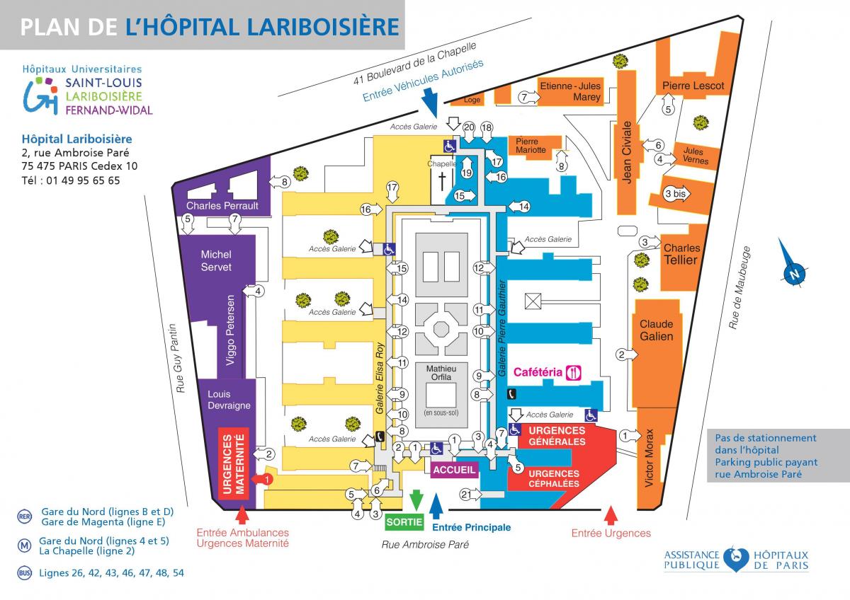 Карта на Lariboisiere болница