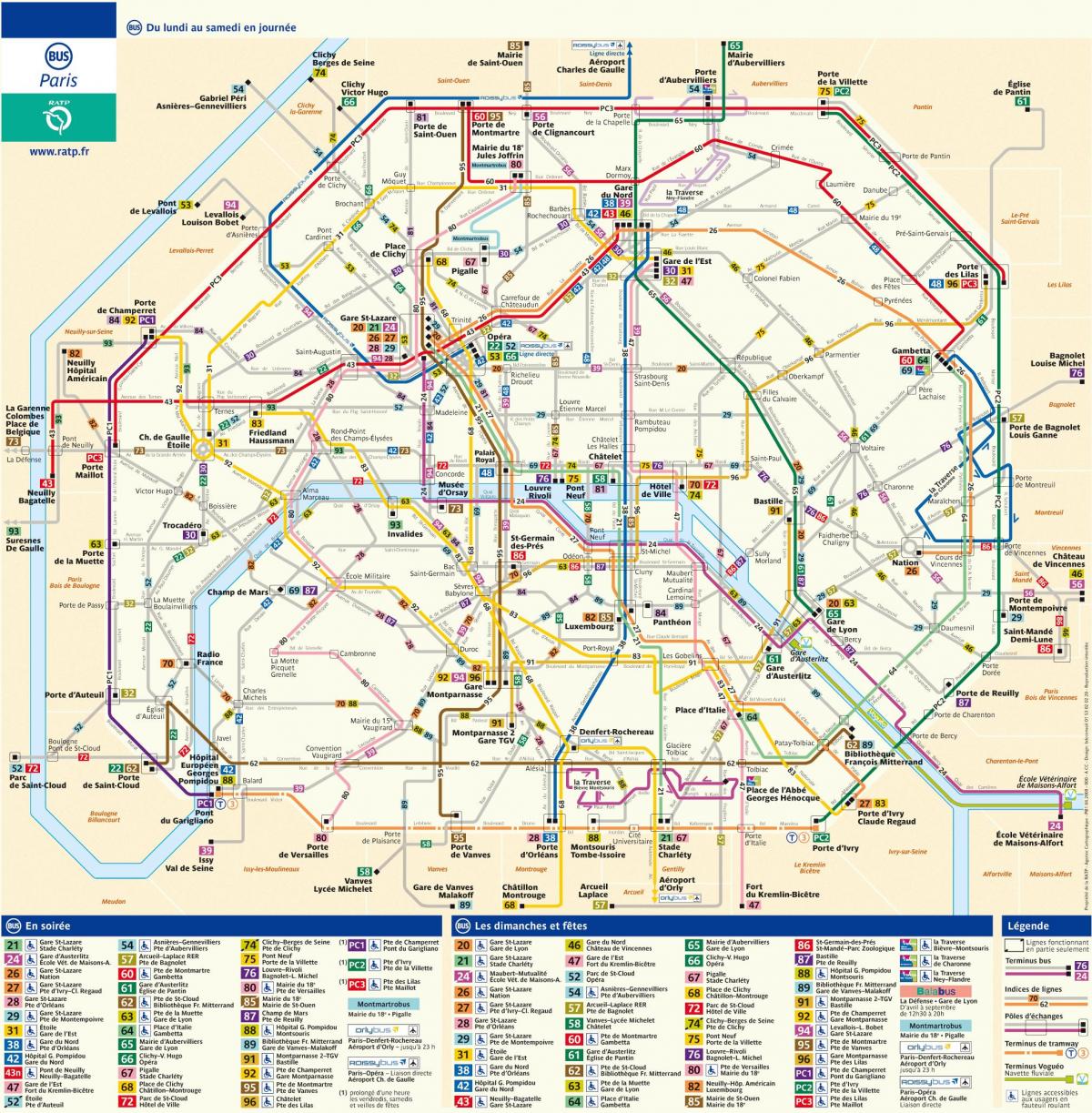 Карта на RATP автобус