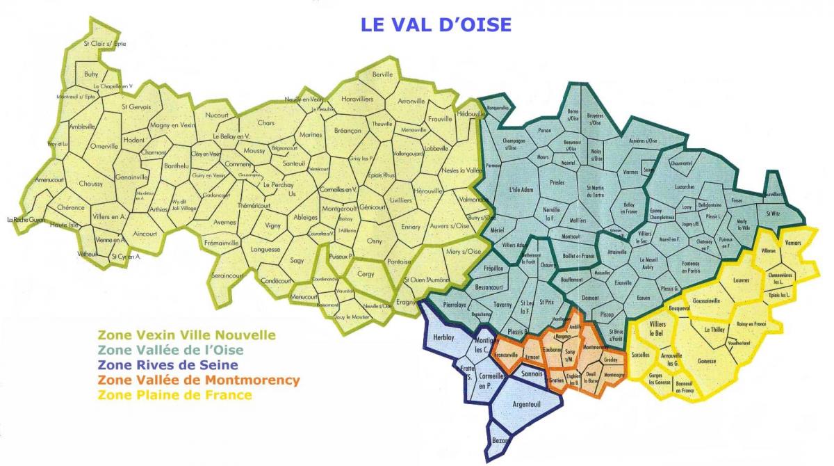 Карта на Вал-d'Oise