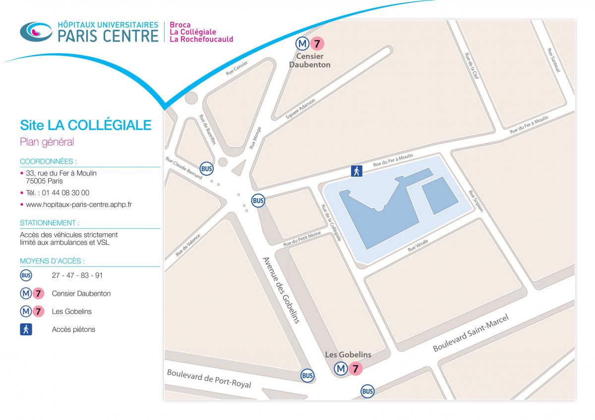 Карта на Ла Collégiale болница