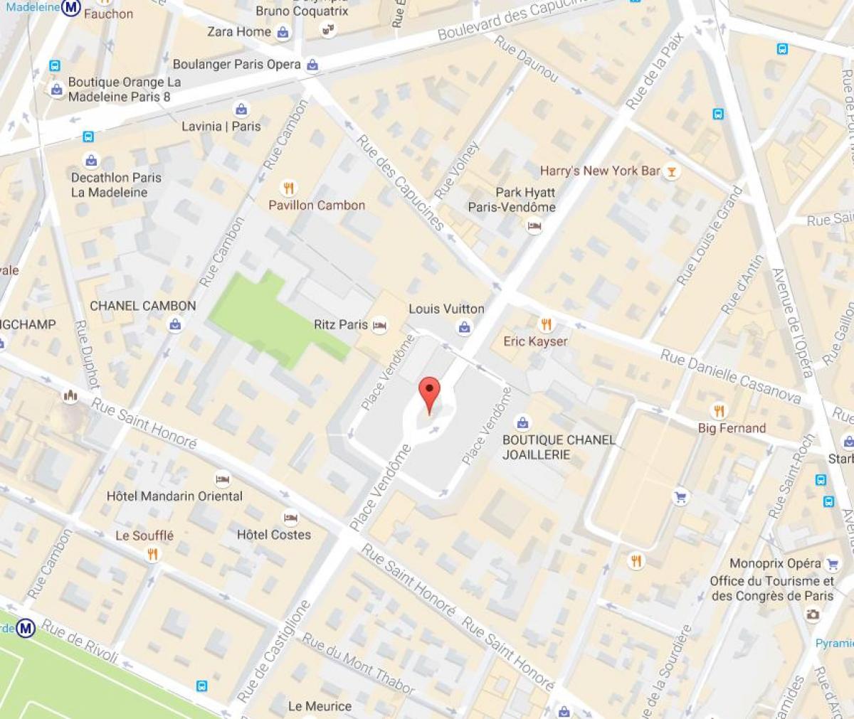 Карта на Местото Vendôme