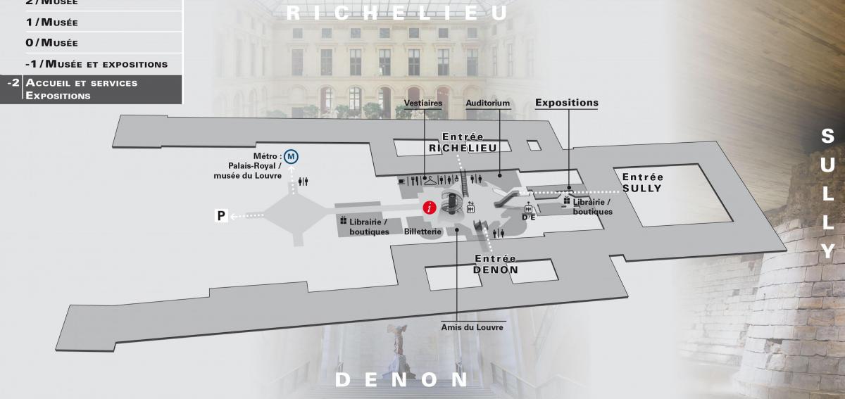 Карта на Музеј Лувр Ниво -2