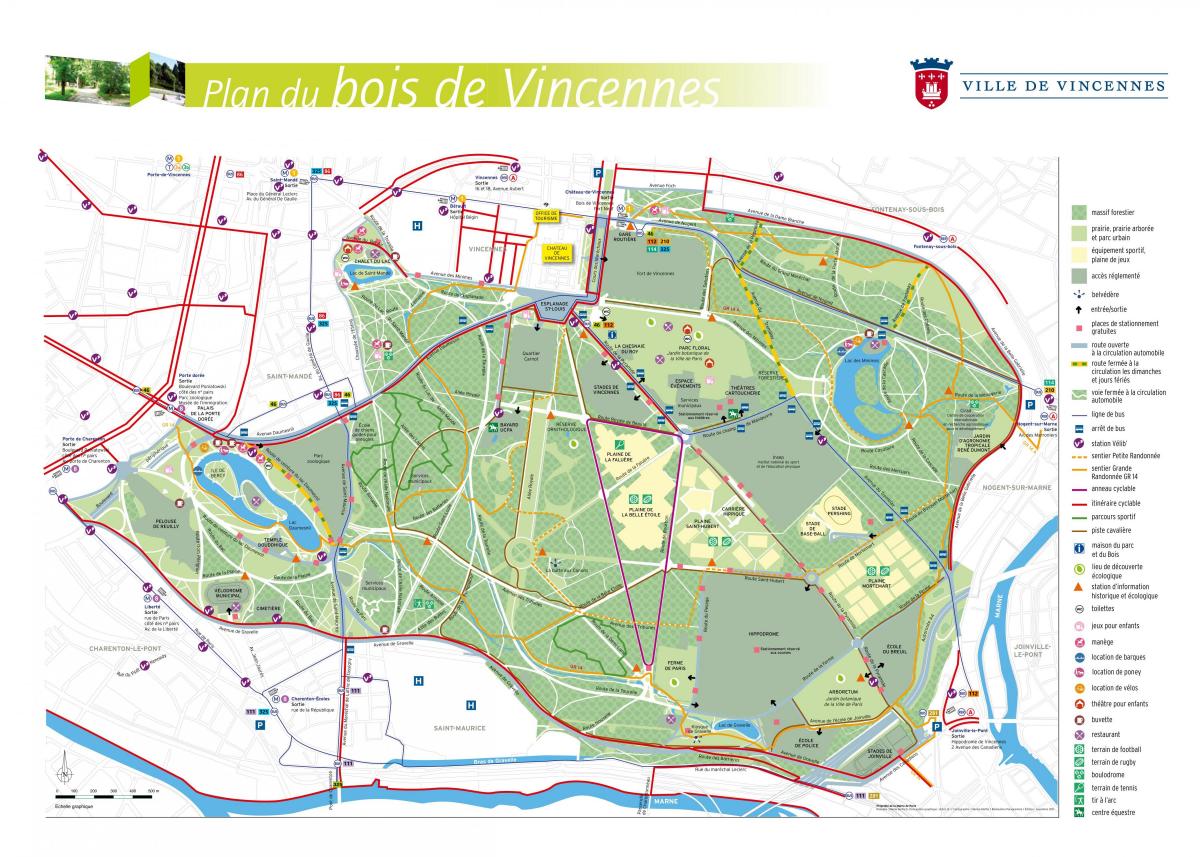 Карта на Bois de Vincennes