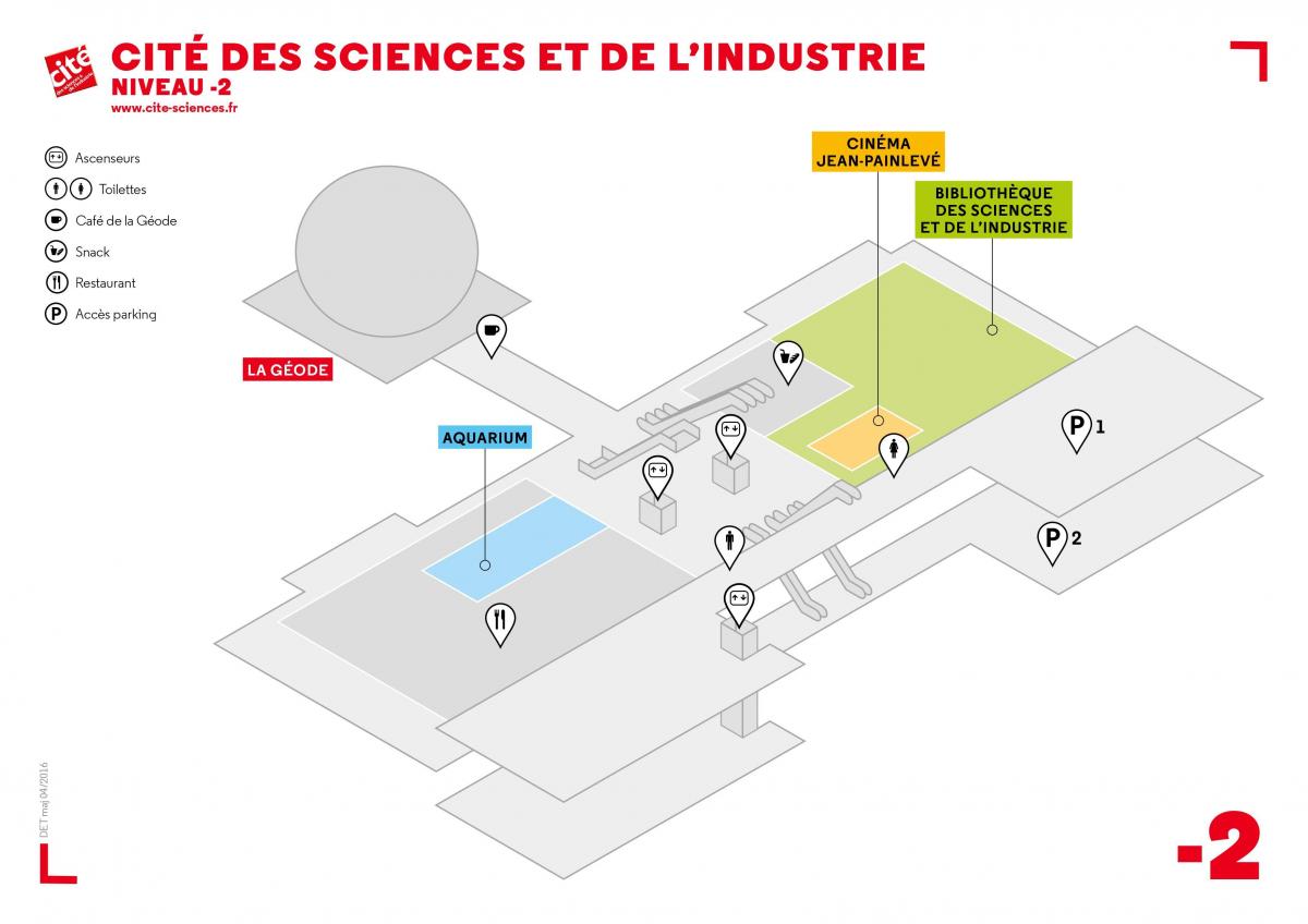 Карта на Cité des Sciences et de l'Industrie Ниво -2