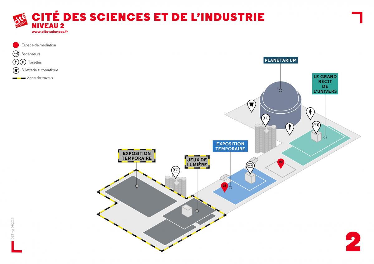 Карта на Cité des Sciences et de l'Industrie Ниво 2