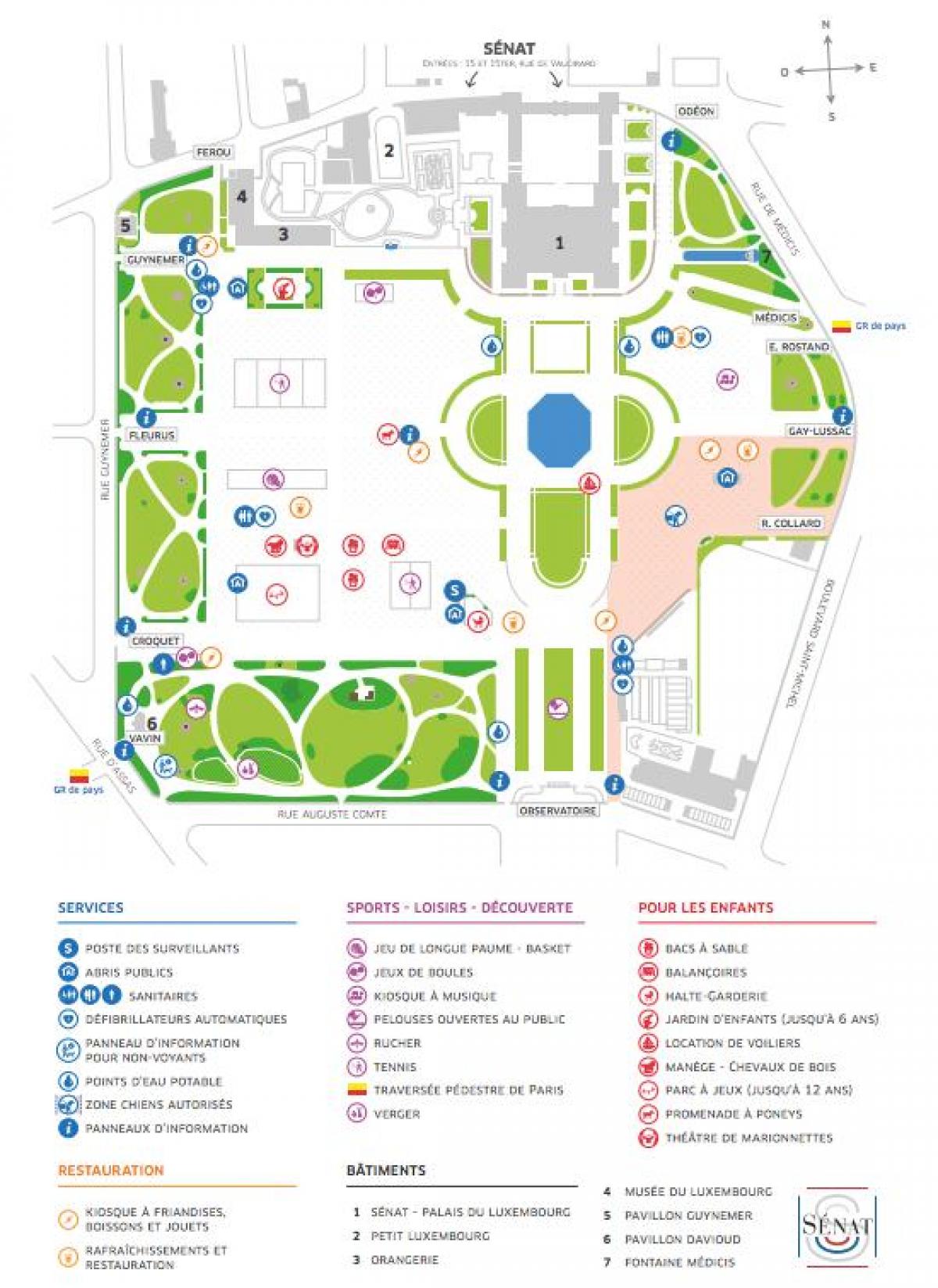 Карта на du Jardin Луксембург