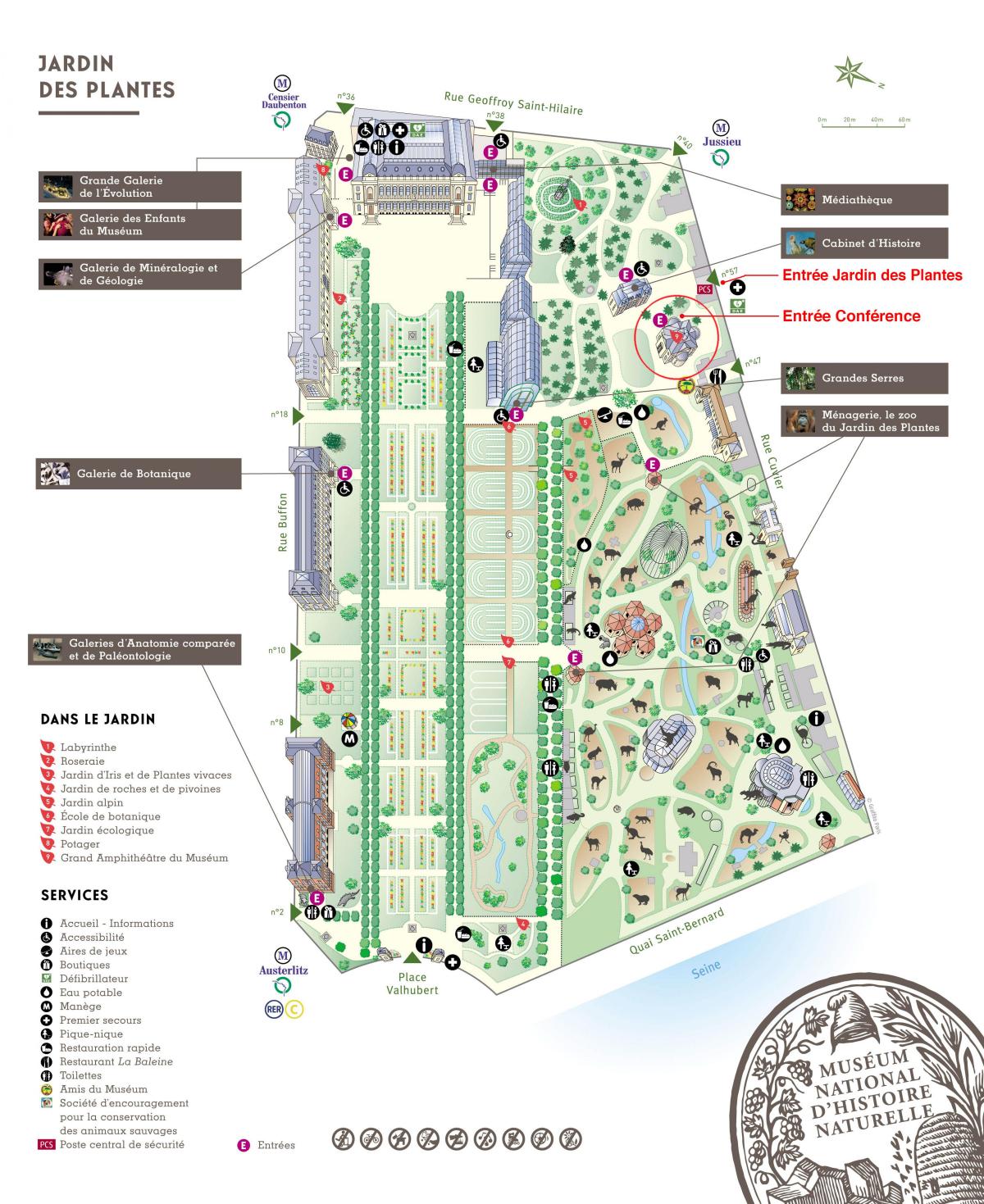 Карта на Jardin des Plantes