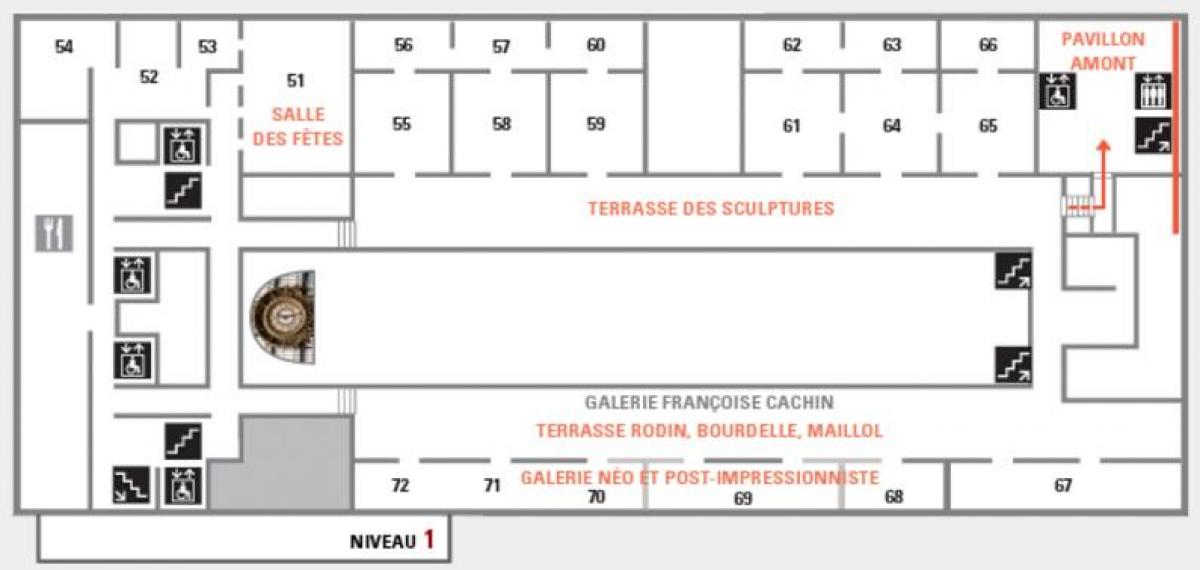 Карта на Musée d'Orsay Ниво 2