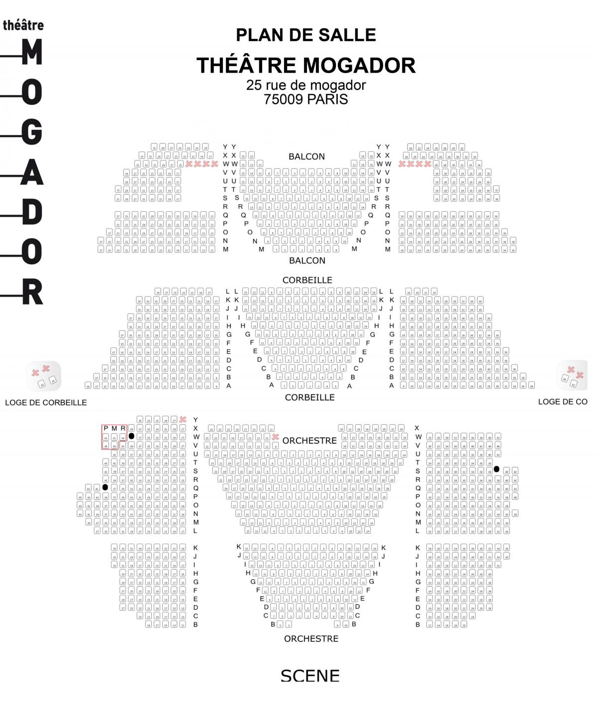 Карта на Théâtre Mogador