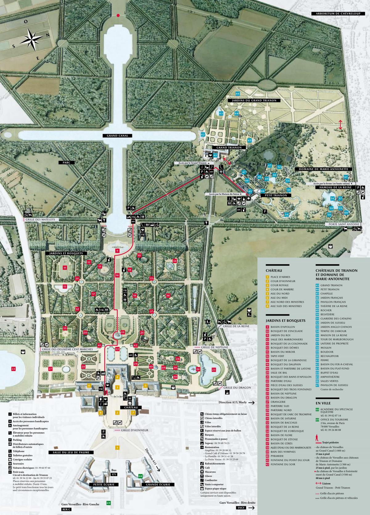Карта на Градини на Versailles