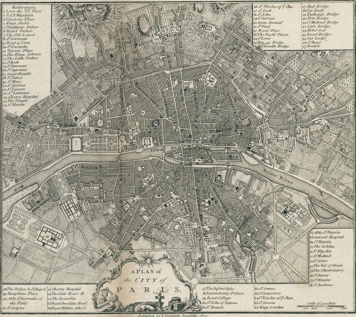 Карта на Париз 1800