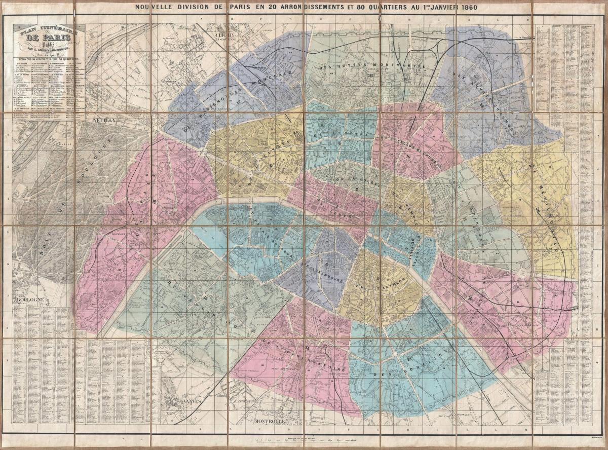Карта на Париз 1860