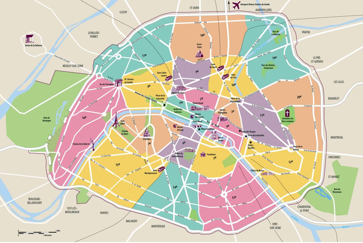 Карта на Париз intramural