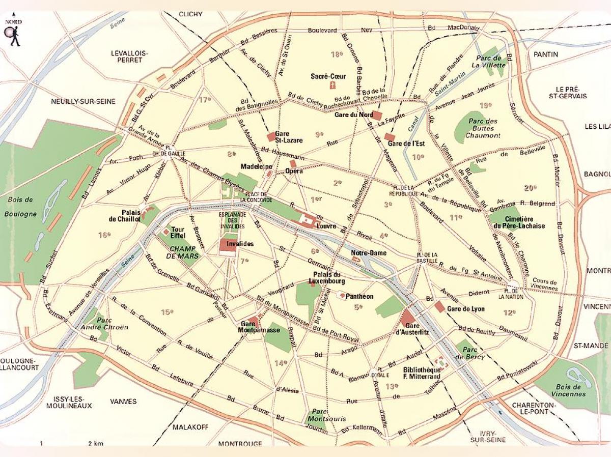 Карта на Париз Паркови