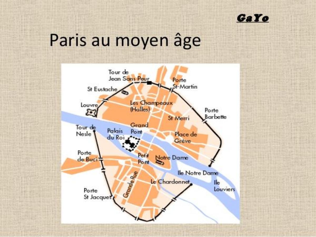 Карта на Париз во Средниот Век
