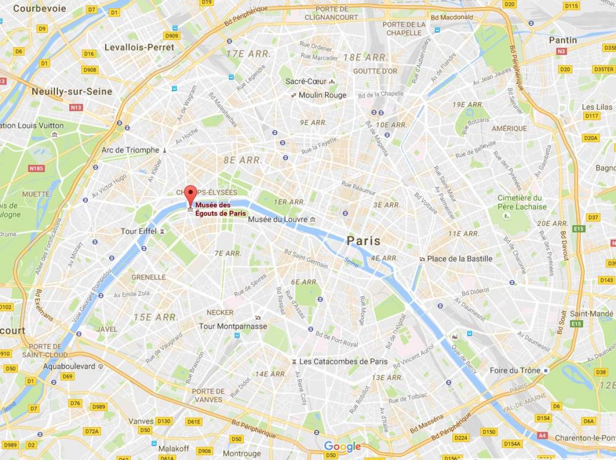 Карта на Париз канализација