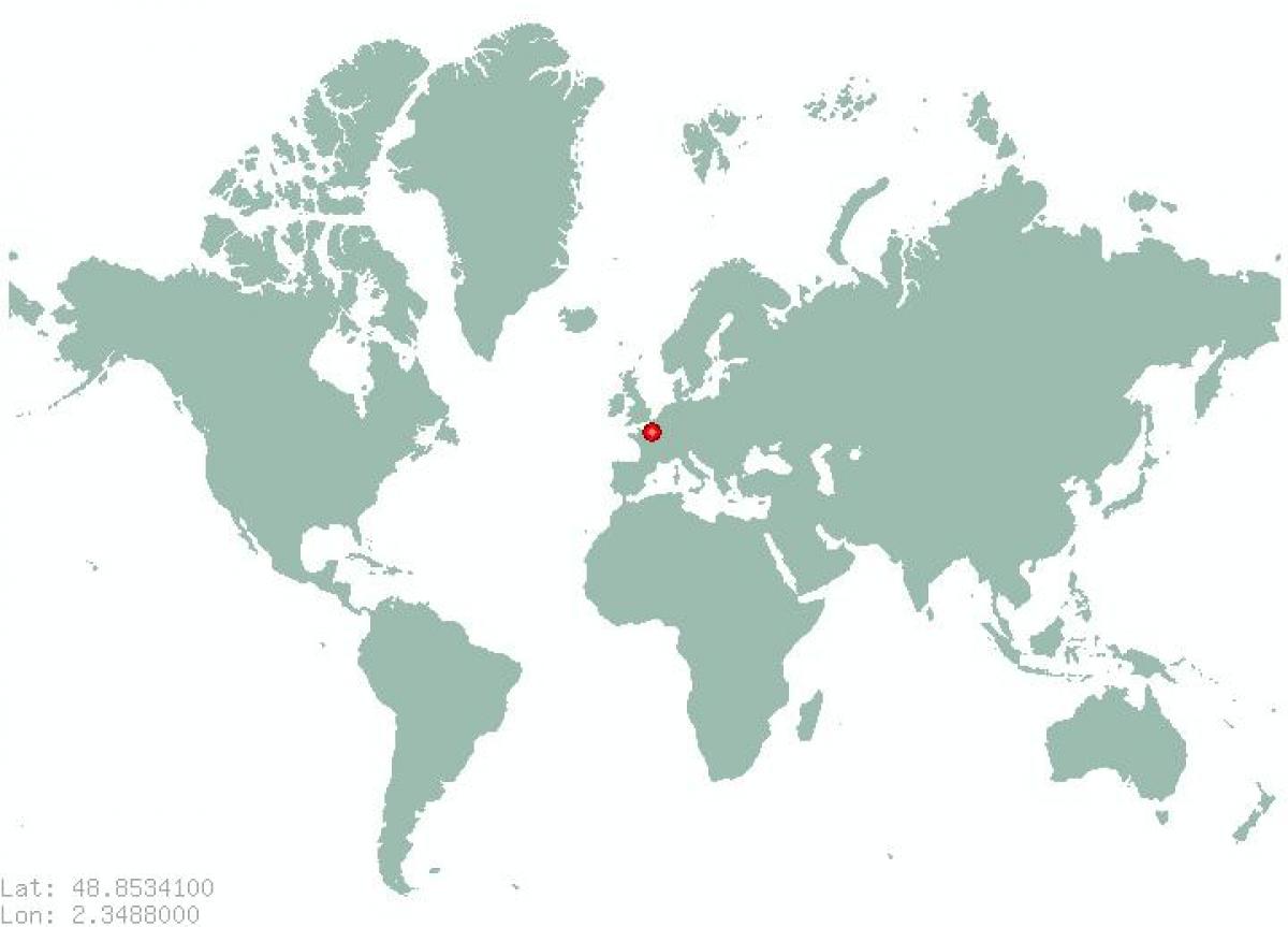 Карта на париз на мапата на Светот