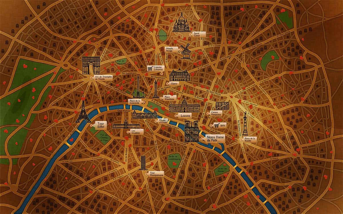 Карта на Париз позадина
