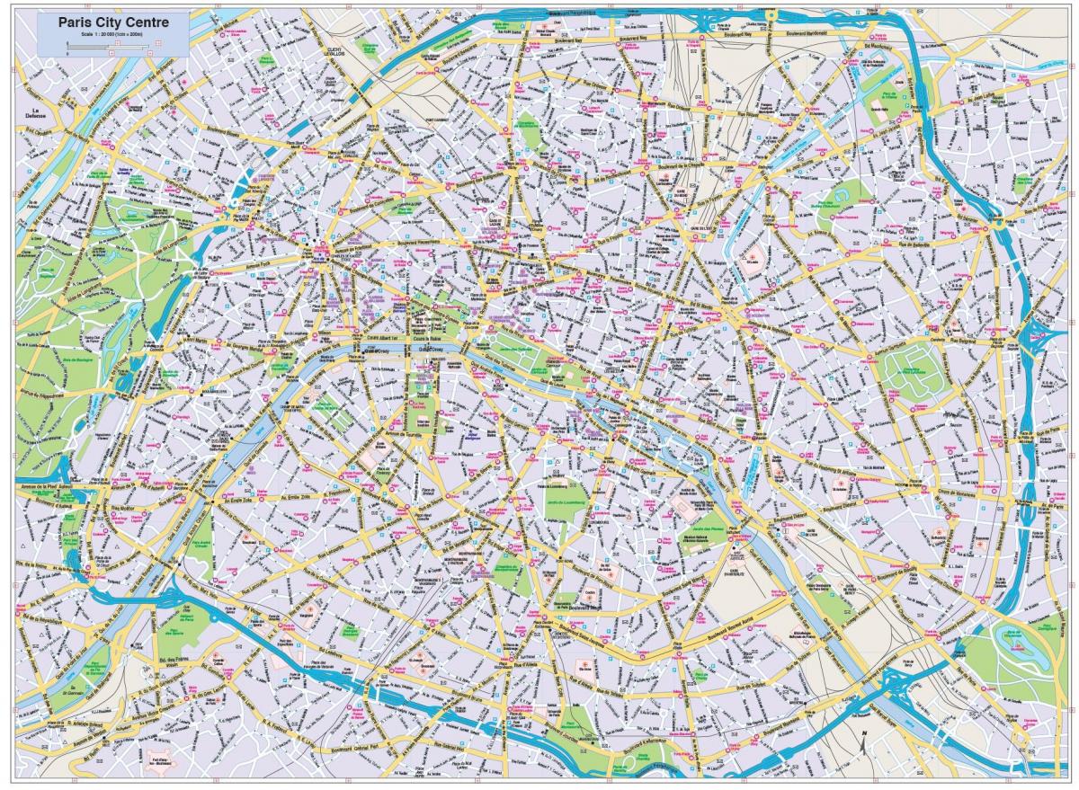 Карта на центарот на градот Париз