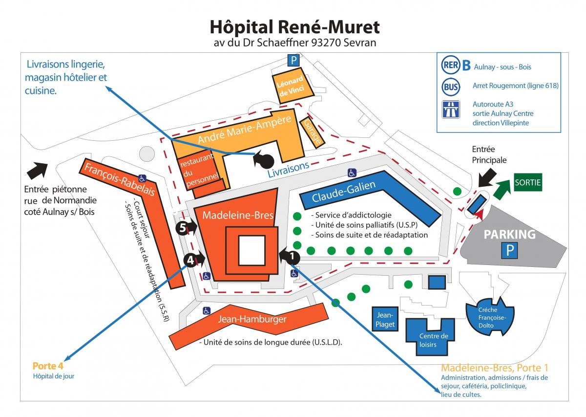 Карта на Рене-Muret болница