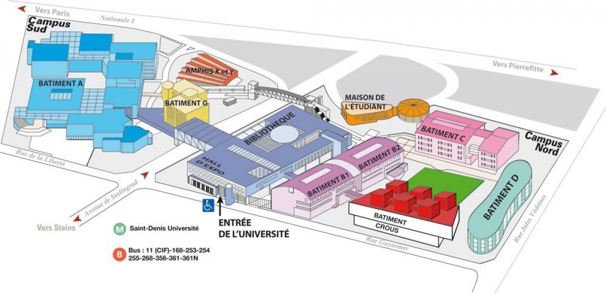 Карта на Универзитетот Париз 8