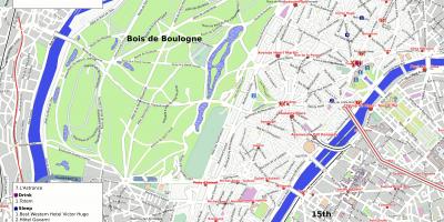 Карта на 16 arrondissement на Париз