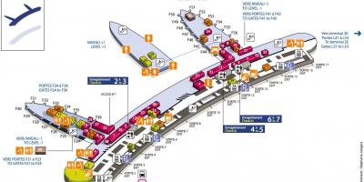 Карта на CDG аеродромски терминал 2F