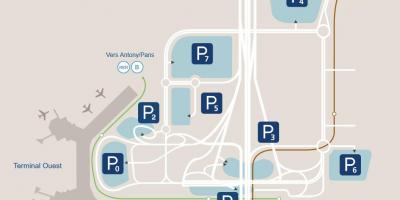 Карта на Orly аеродром паркинг