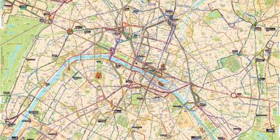 Карта на Париз со автобус